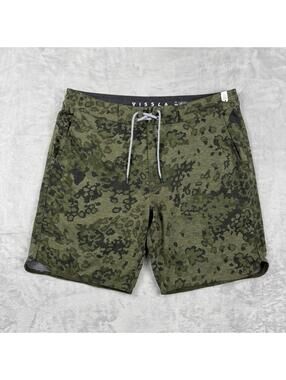 Vissla The Original Sofa Surfer Shorts Men Large Camo Hybrid Casual upcycled New